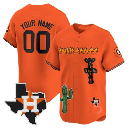 Custom Houston Astros Cactus Jack Patch Vapor Premier Limited ¡§C All Stitched Baseball Jersey