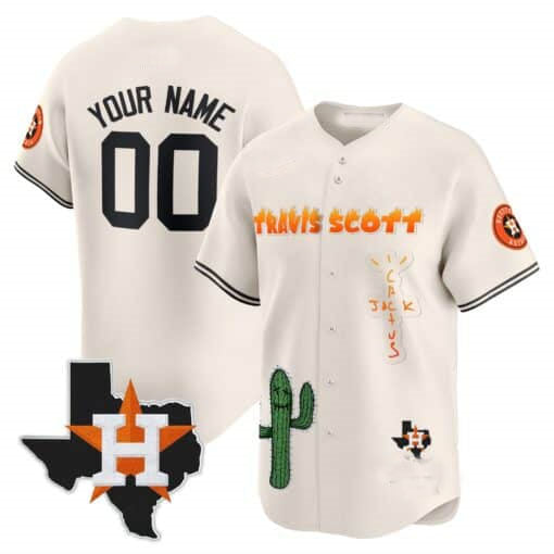 Custom Houston Astros Cactus Jack Patch Vapor Premier Limited ¡§C All Stitched Baseball Jersey