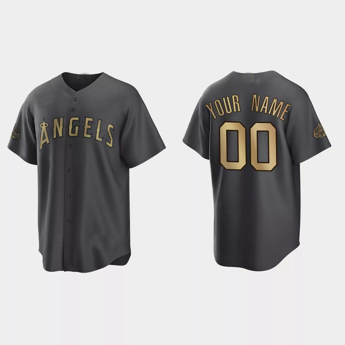 Custom Los Angeles Angels 2022 All-Star Game Replica Jersey ¡§C Charcoal Stitched Baseball Jerseys