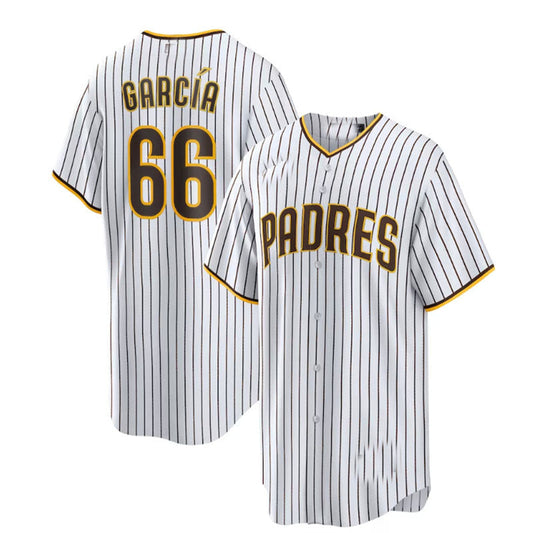 San Diego Padres #66 Luis Garc?¡ìaa Home Replica Player Jersey - White Baseball Jerseys