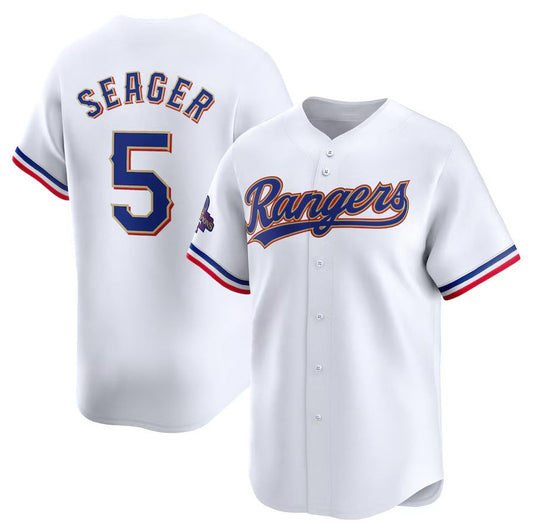Texas Rangers #5 Corey Seager 2024 Gold Collection Limited Player Jersey ¡§C White Baseball Jerseys